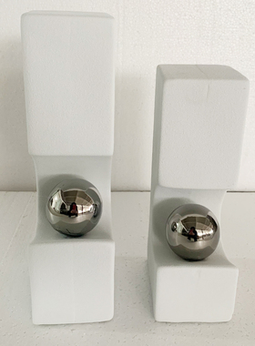 手作素烧陶瓷摆件创意新中式陶瓷样板间售楼部装饰品博古架摆设