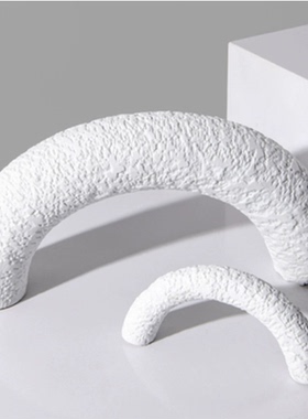 现代轻奢电镀银色白色拱桥状抽象家居摆件装饰 酒店 会所 样板房