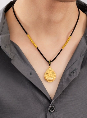 S999足银弥勒佛吊坠项链