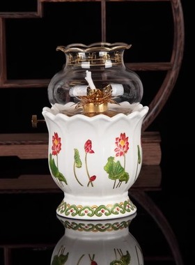 供佛莲花陶瓷香炉水杯花瓶果盘