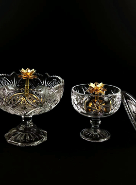 酥油灯食用油高脚水晶无字果碟