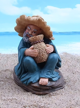 古代人物商贩 农夫 渔翁挑夫水族园艺微景观心理沙盘游戏