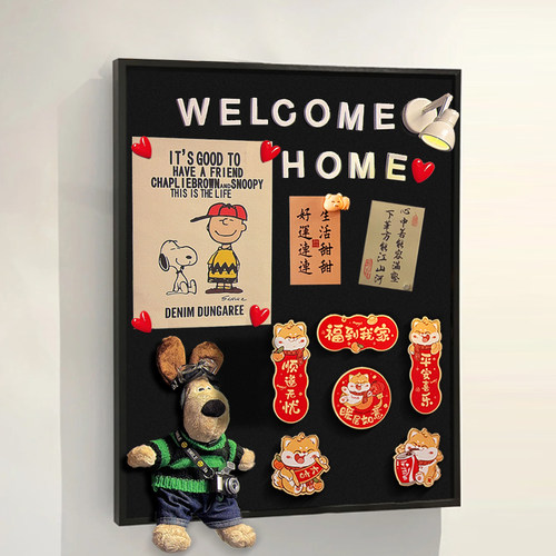 新款现代电表箱装饰画掌门狗磁吸黑板卡通史努比入户门电源遮挡画 - 图2