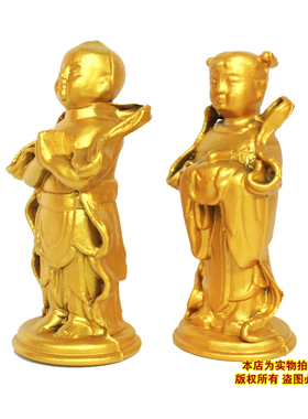 金童玉女树脂下葬安葬墓地摆件殡葬用品骨灰盒前面用