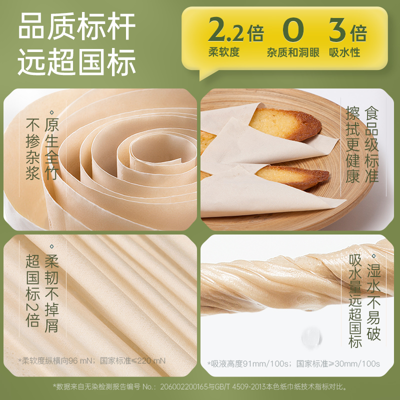 無染竹漿抽紙家用紙巾實惠裝整箱紙抽小包餐巾紙衛生紙100抽*32包_wuro無染旗艦店_洗護清潔劑_衛生巾_紙_香薰