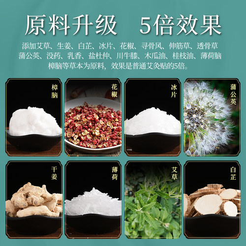 肩周贴颈椎腰椎艾叶颈肩关节膝盖肩颈生姜热敷发热艾灸贴全身通用 - 图0