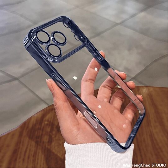 Suitable for iPhone17 mobile phone transparent electroplating PC anti-fall