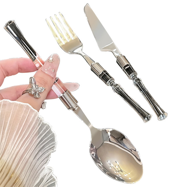 BSD light luxury high-end stainless steel steak dish cutter and fork