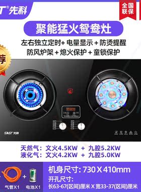 煤气灶双灶头家用天然气台式液化气燃气灶九腔猛火JZY-B