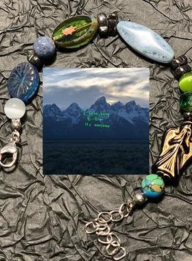 原创设计kanye捷克琉璃珠雪山说唱专辑封面手链侃爷