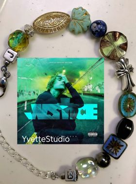 YvetteStudio贾斯汀比伯进口捷克珠原创手链（字母可定制或去除）