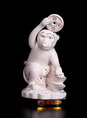 陶瓷十二生肖整套马虎风水工艺品