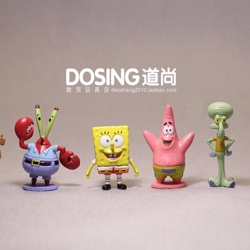 外贸散货 小号 海绵宝宝 派大星手办人偶公仔摆件模型玩具 - 图1