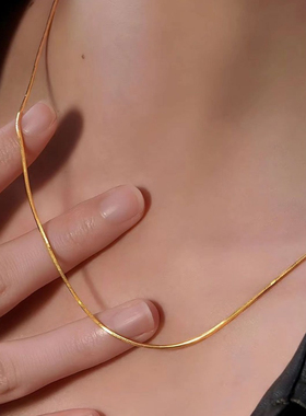 精品版亮好质感百搭素链蛇骨项链