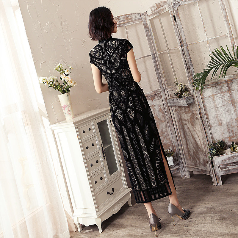 蚀骨旗袍长款女年轻款修身连衣裙 艾慕纪旗袍