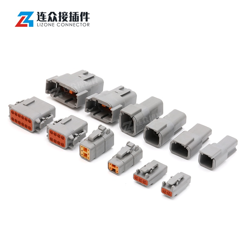 DTM06-6S德驰型汽车连接器DTM04-6P接插件公母头接线端子线束插头