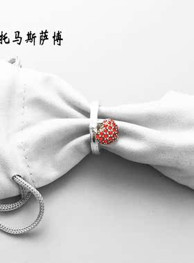 浪漫红色爱心形925银锆石戒指女520情人节礼物抖音同款托马斯萨博