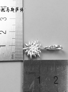 925银雪绒花吊坠 Edelweiss charm 托马斯萨博简约首饰适手链项坠