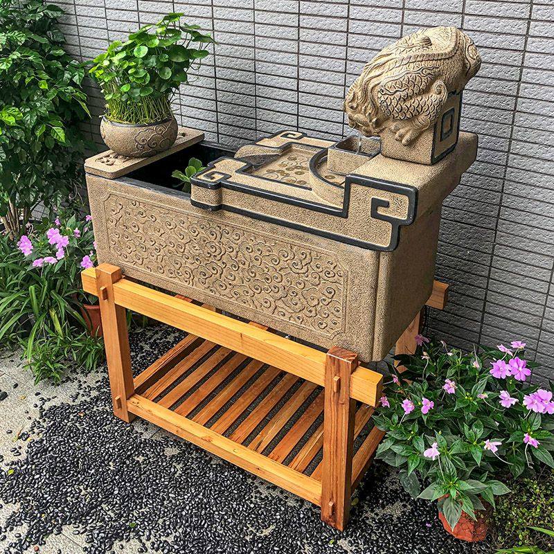 流水摆件装饰水景循环水家用新中式招财桌面鱼缸喷泉庭院鱼池造景,淘宝优惠券,粉丝福利购,淘宝优惠卷