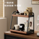 Kitchen countertop double layer wood grain spice storage rack