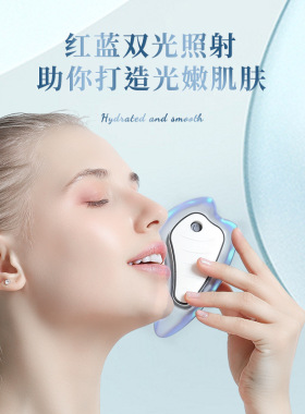 电动美颜仪美容板面部按摩仪刮痧小工具彩光护肤震动按摩器家用