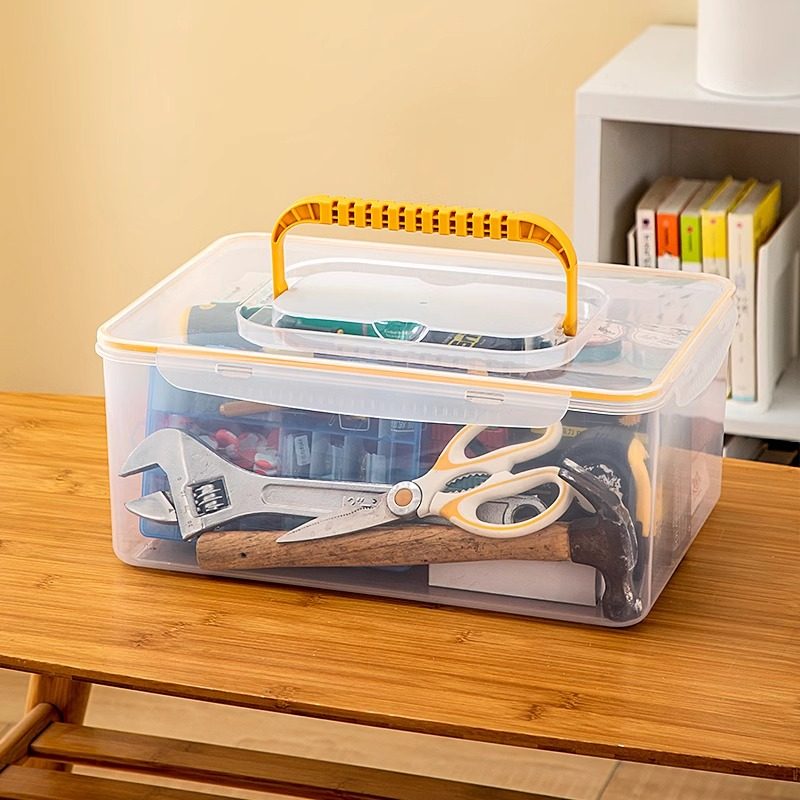 工具箱收纳家用手提透明长方形五金配件小工具盒大号加厚塑料整理,淘宝优惠券,粉丝福利购,淘宝优惠卷
