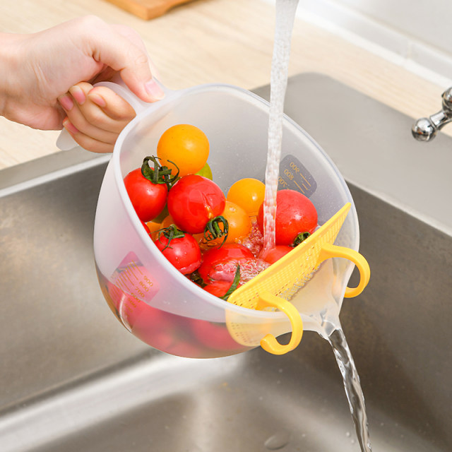 Rice washing and rice washing artifact washing fruit washing basin drain basket