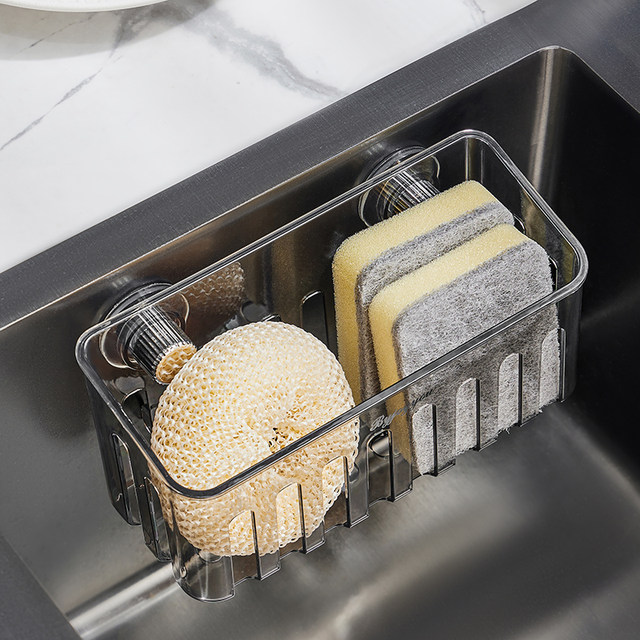 Sink dishwashing sponge steel wool ball drain basket storage rack