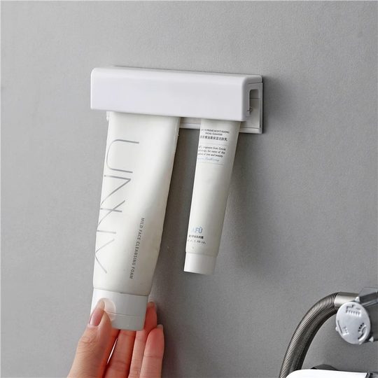 牙膏置物架壁挂式挤牙膏神器洗面奶夹子浴室卫生间墙上收纳免打孔