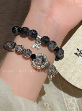 墨川~琉璃串珠手链女新中式国潮情侣手串古风简约百搭闺蜜手饰男