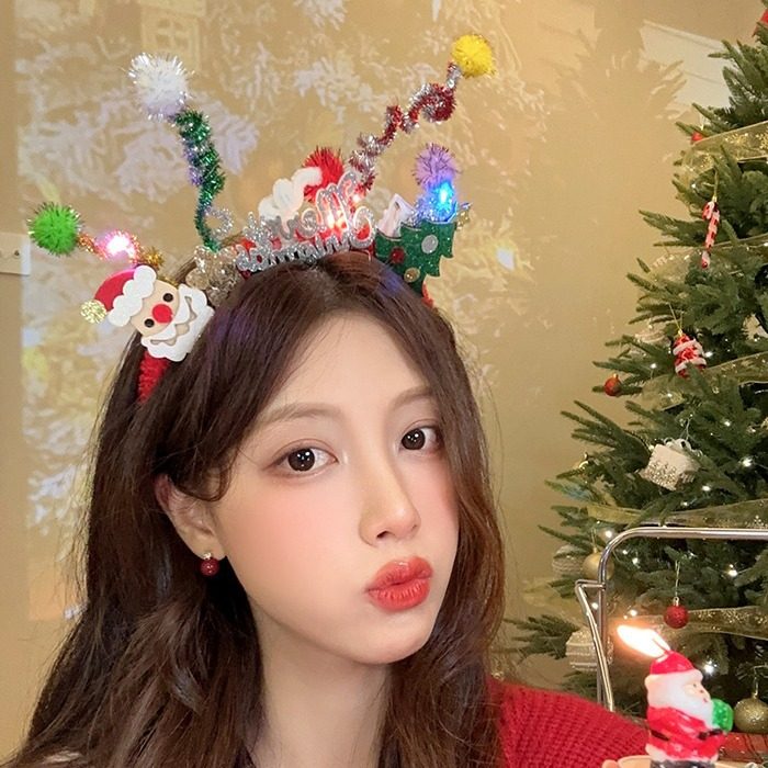 圣诞可爱小鹿侧边发夹女甜美立体圣诞帽鸭嘴夹秋冬毛绒红色小夹子,淘宝优惠券,粉丝福利购,淘宝优惠卷