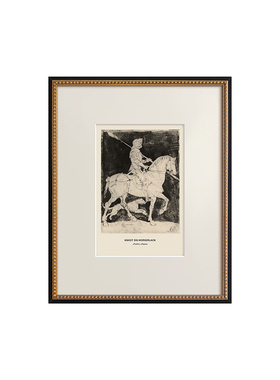 样板房衣帽间男士边柜装饰画马鞭骑射马术软装饰品组合搭配摆件套