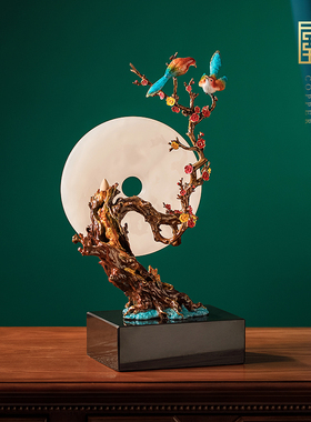 新中式客厅玉石平安扣摆件