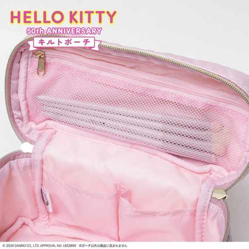 樱子日本购Hello Kitty 50周年限定粉色猫咪化妆包多功能收纳包潮 - 图2