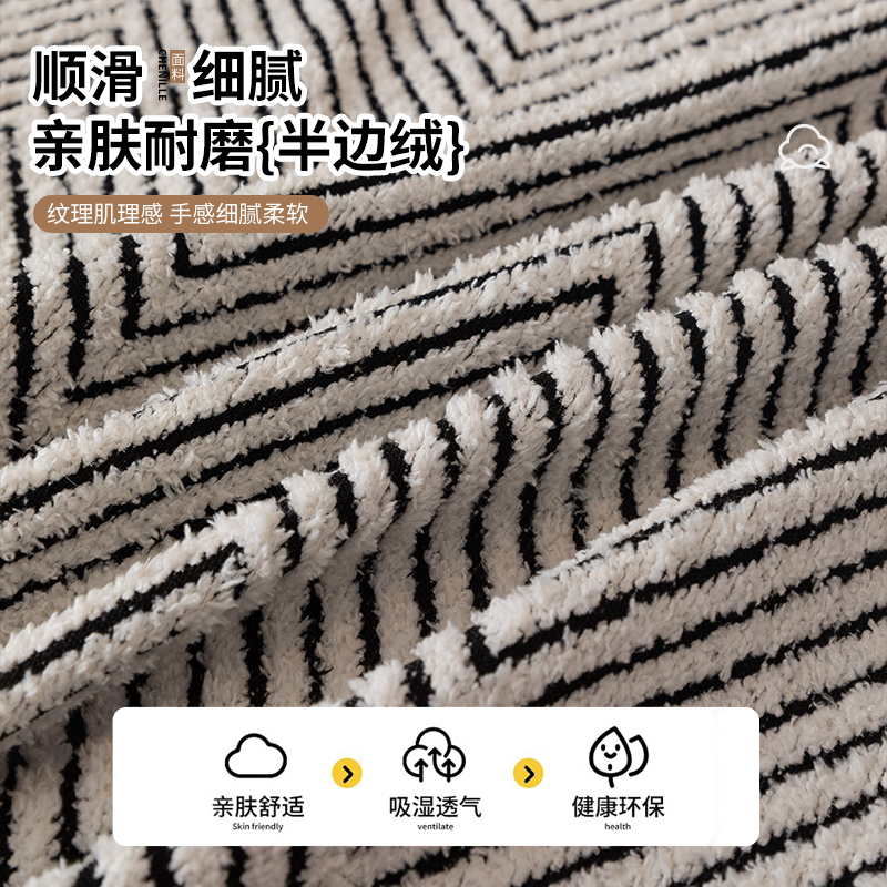 毛绒沙发盖布防滑2025年新款轻奢高级感沙发巾一整张全盖毯坐垫套 - 图0