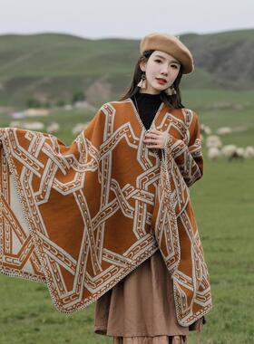 Simple ethnic shawl feeling new scarf warm imitation slit c