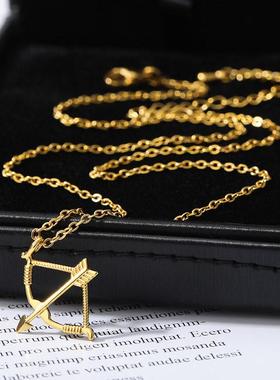 Bow and arrow necklace 弓箭造型项链哥特式丘比特箭吊坠珠