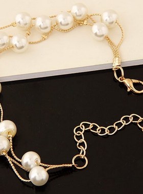 Pearl Necklace Earrings Bracelet women珍珠项链耳环手链套装