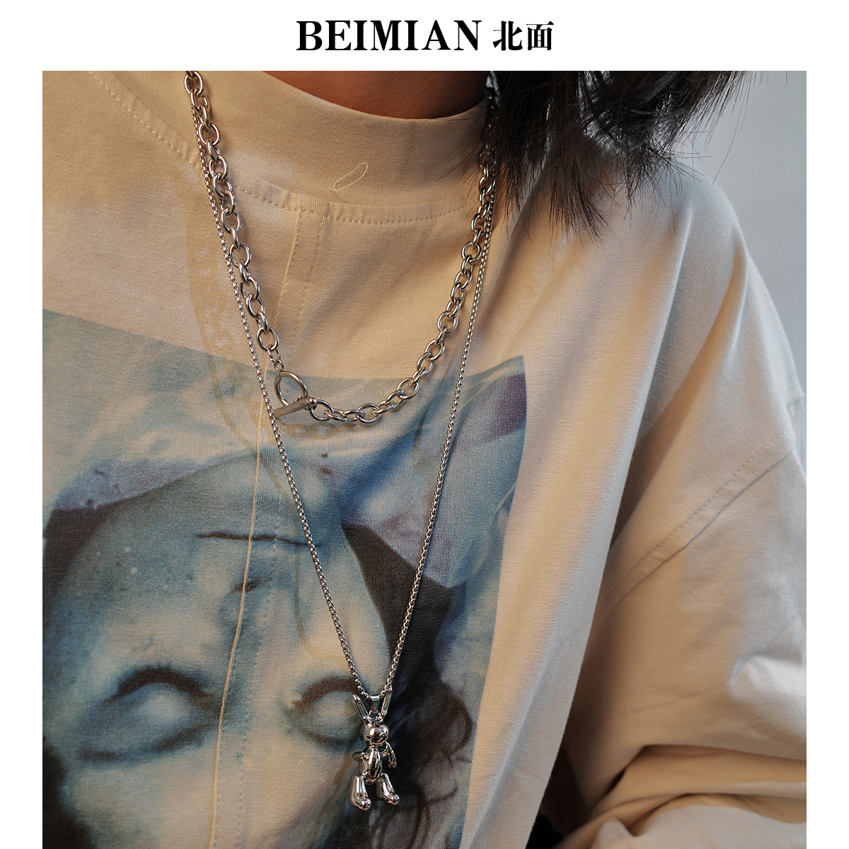 冷淡风吊坠毛衣链子男生卫衣配饰 嘻哈小兔子项链女潮网红 BM ins 冷淡风吊坠毛衣链子男生卫衣配饰 嘻哈小兔子项链女潮网红 BM ins