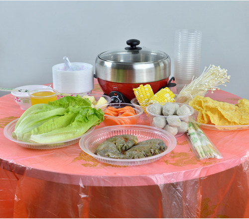 一次性碟盘子塑料装菜硬质家用酒席加厚菜碟子透明圆形菜盘餐具味 - 图3