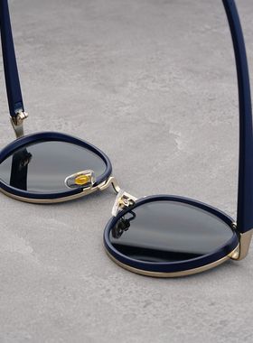 W阿雷同款 痞帅复古金边圆形太阳眼镜个性嘻哈街拍凹造型男女墨镜