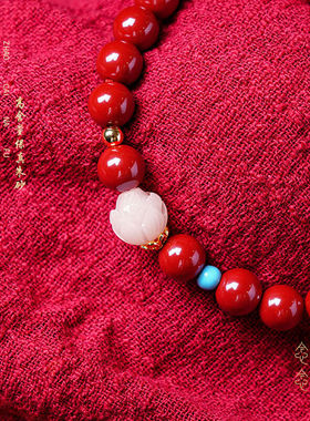 朵芙尼（DUOFUNI）珠宝朱砂玉兔子手链女和田玉兔年本命年手链生