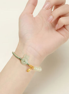 亚奴卡玉兔手链女兔年本命年礼物女和田玉兔子手链手串送爱人新年