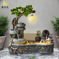 Cash flow Flowing Water Pendulum with Ring Water Living Room Fake Mountain Fountain Balcony Outdoor Compound Fish Pool Building Landscape Courtyard Arrangement