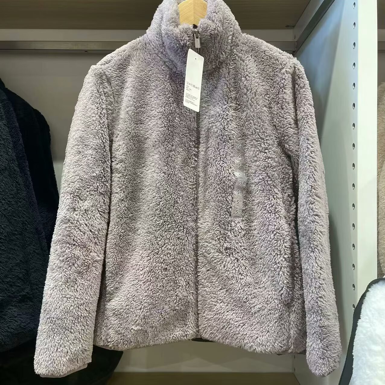 优优女装长绒摇粒绒拉链茄克/长袖保暖外套夹克秋冬新款E479611 - 图3