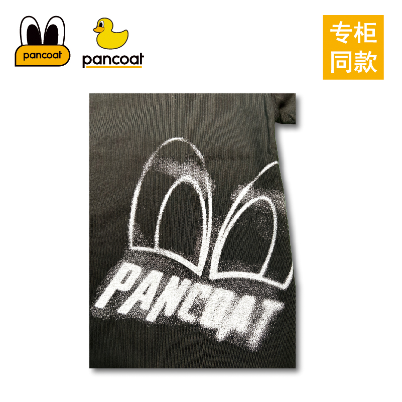 PANCOAT专柜同款夏季新品情侣潮流个性印花图案全棉短袖针织衫T恤 - 图1