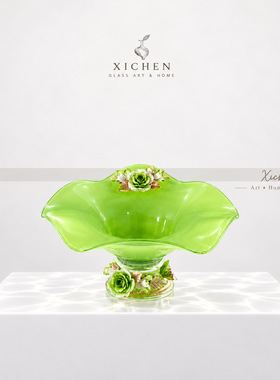 法式陶瓷花艺琉璃花瓶软装家居样