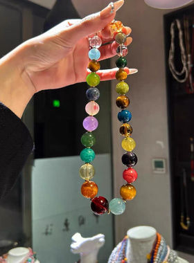 朱珠同款天然彩虹水晶锁骨链