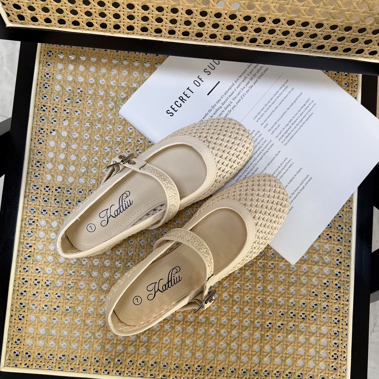 文艺风  外贸纯原编织玛丽珍鞋一字带芭蕾鞋浅口平底大码单鞋女,淘宝优惠券,粉丝福利购,淘宝优惠卷