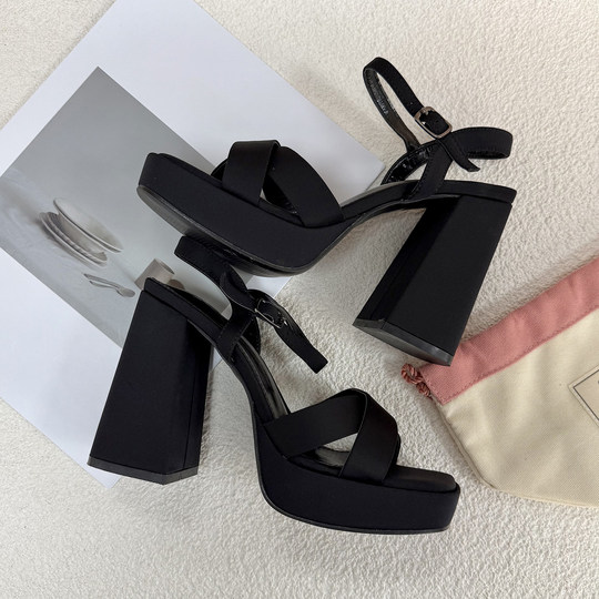 Ultra high heel cross strap open toe sandals